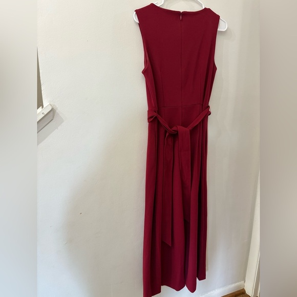Calvin Klein Sleeveless Red Wideleg jumpsuit - belted - size 6 - has pockets - Picture 5 of 5